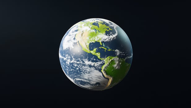 Earth globe view continent ocean cloud environmental science nature photo