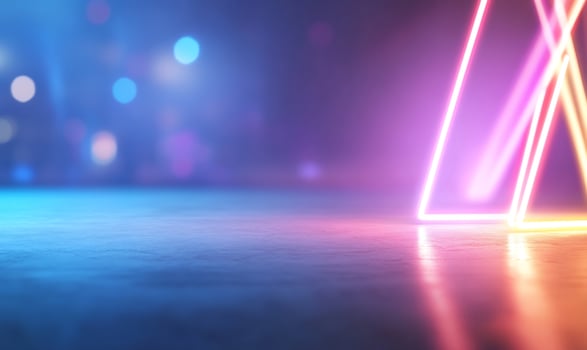 Abstract neon light background geometric shapes technology presentation backdrop photo