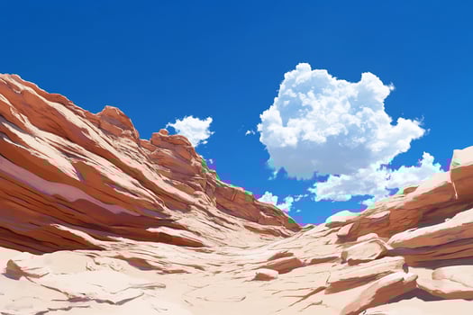 Desert rock formation under blue sky landscape photo