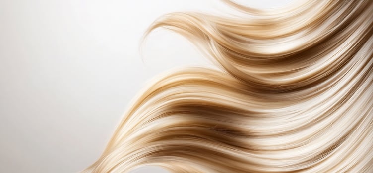 Elegant flowing fair hair in studio setting close up beauty and style photo