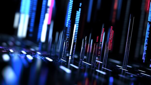 Abstract vertical light bars digital display technology background photo