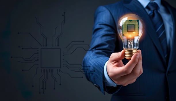 Innovative technology solutions and bright ideas photo
