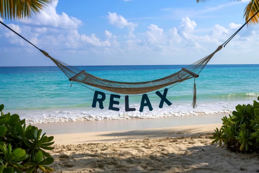 Relaxing hammock on a tropical beach photo