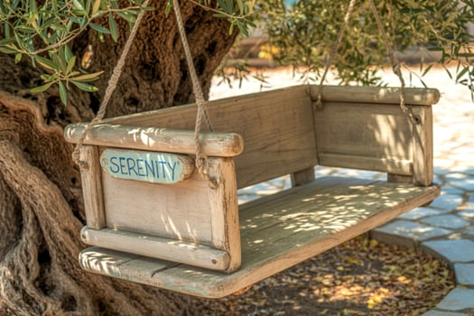 A swing hanging from a tree photo