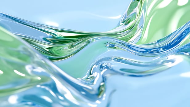 Abstract liquid flow fluid motion design background in blue and green hues photo