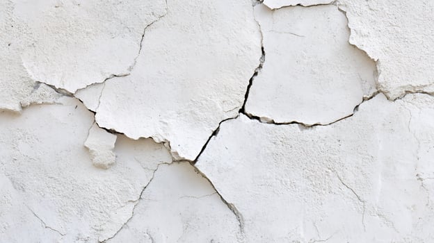 Cracked white wall texture with peeling plaster surface aged interior design photo
