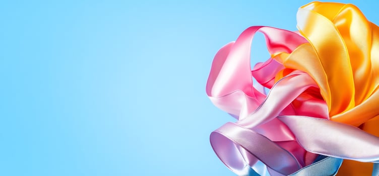 Silky ribbons abstract waves of color background photo