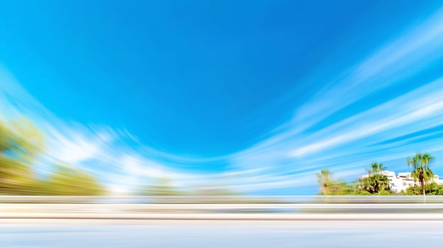 Motion blurred sky background for travel and speed concepts photo