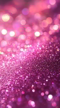 Sparkling Pink Glitter Fills the Surface Creating a Magical Atmosphere During a Festive Celebration. photo