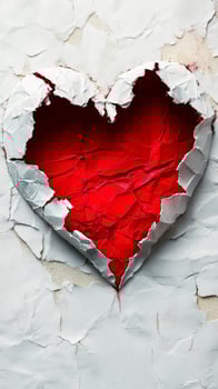 Heart Shape Emerging From Torn Paper in Creative Art Display on Textured Background photo