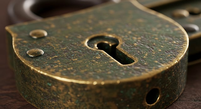 A close up of a padlock with a keyhole photo