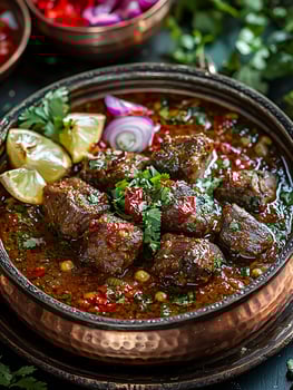 Savory Beef Stew with Fresh Herbs and Lemon Zest. photo