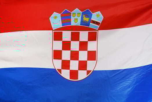 Flag of Croatia. Flag of Croatia waving in the wind photo