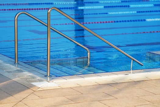 Handrails for descent into the pool of spa photo