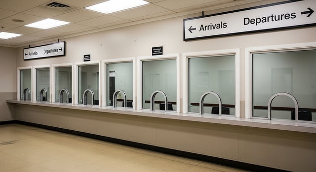 Airport Arrivals and Departures Counter photo
