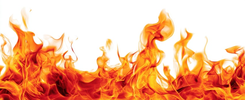 The vibrant flames dancing with dynamic energy against a white background. photo