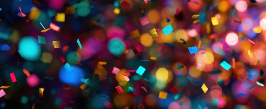 The Colorful Confetti Shower Against a Bright Party Background photo
