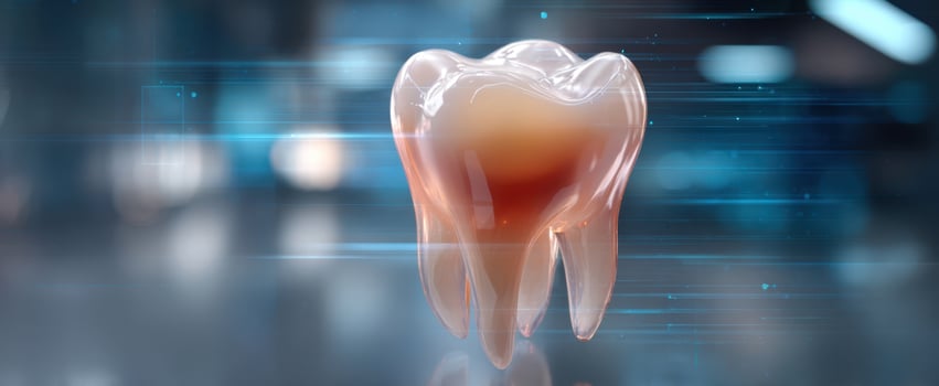 The 3D Tooth Design Representing Dental Health and Hygiene Advancement photo