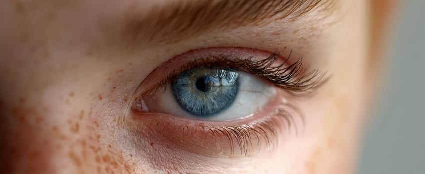 The close-up view of a striking blue eye with natural beauty and detail. photo
