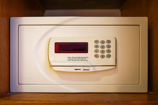 Hotel safe with keypad photo