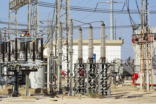 Electric power transmission lines photo
