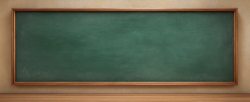 The empty blackboard ready for educational inspiration and creative lessons. photo