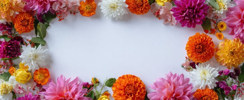The vibrant floral arrangement showcasing a variety of bright blossoms on a white background. photo