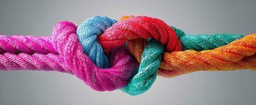The Colorful Knot Demonstrating Strength and Unity in Textiles photo