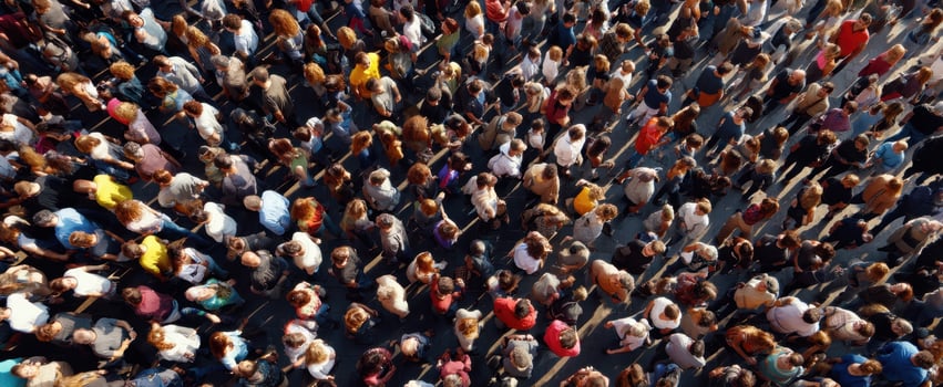 The crowd gathered for an engaging social event in an urban setting. photo