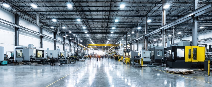 The expansive manufacturing facility showcasing advanced machinery and modern production techniques. photo