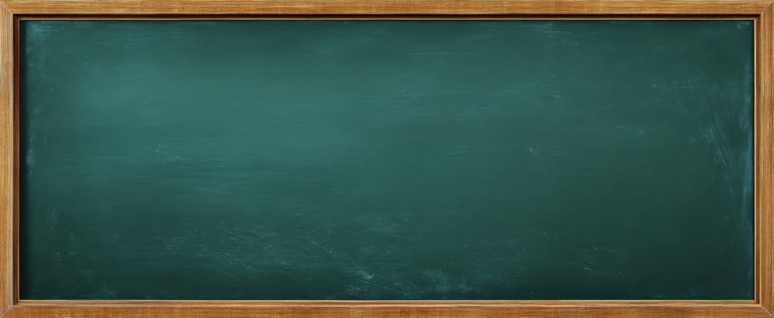 The blank chalkboard ready for creative classroom teaching and learning activities. photo