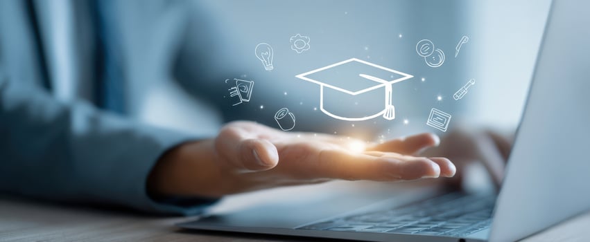 The Hands of Education Enveloping Digital Learning Opportunities photo