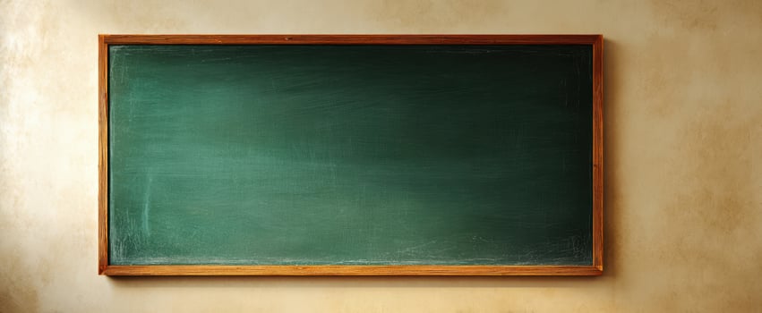 The empty chalkboard ready for creative teaching and learning sessions. photo