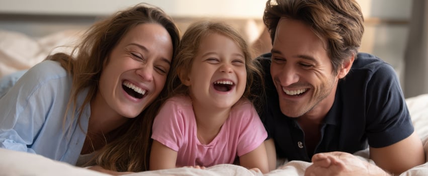 The joyous family sharing laughter and love during precious moments together photo