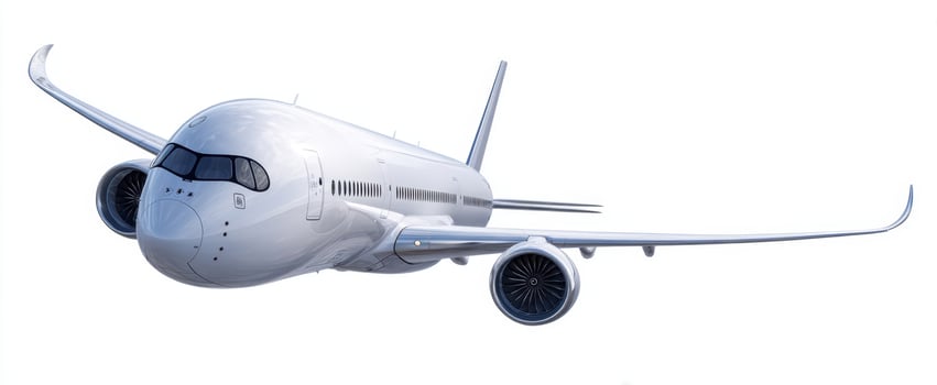 The sleek airplane showcasing modern design and advanced aviation technology. photo