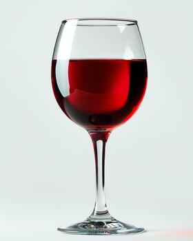 Elegant red wine glass filled with rich liquid. photo
