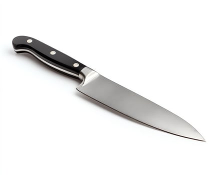 Sharp chef's knife on a white background. photo