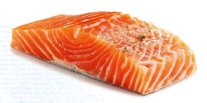 Fresh salmon fillet ready for cooking. photo