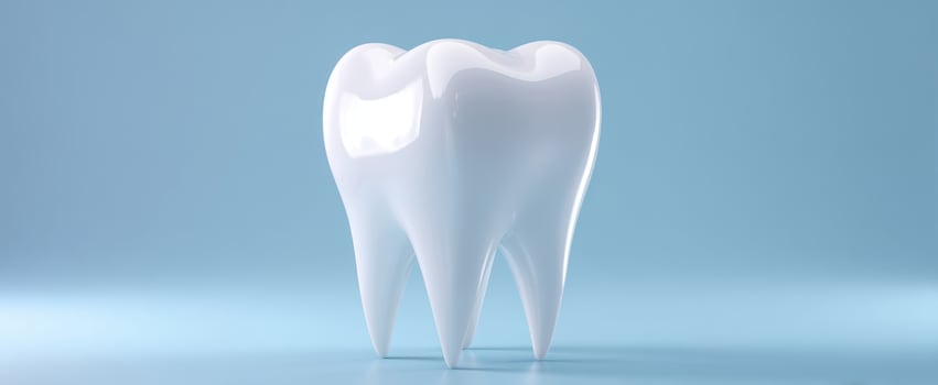 The glossy white tooth symbolizing dental health and hygiene excellence. photo