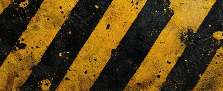 The Striking Yellow and Black Warning Stripes Against a Textured Background photo