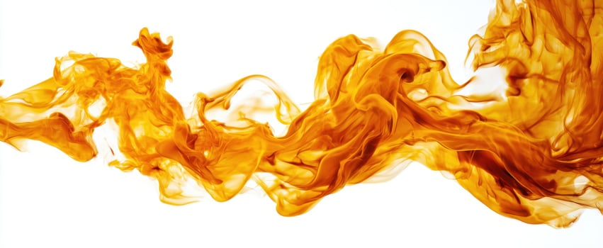 The Flowing Orange Flame Abstract on a White Background photo