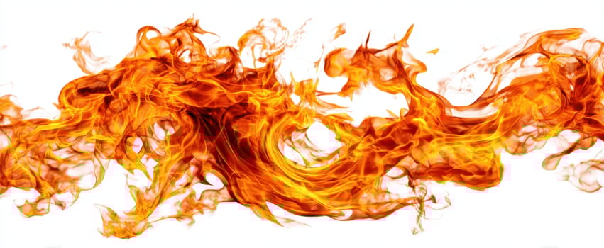 The Vibrant Flames Dancing in Abstract Motion on a White Background photo