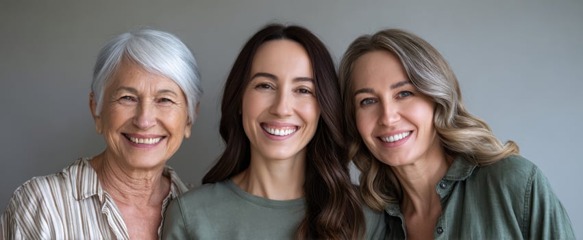 The joyful gathering of three women celebrating their connection and beauty. photo
