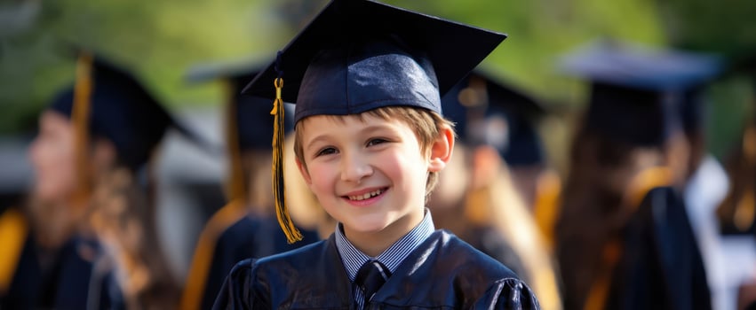 The cheerful young graduate celebrating a significant educational milestone with friends. photo