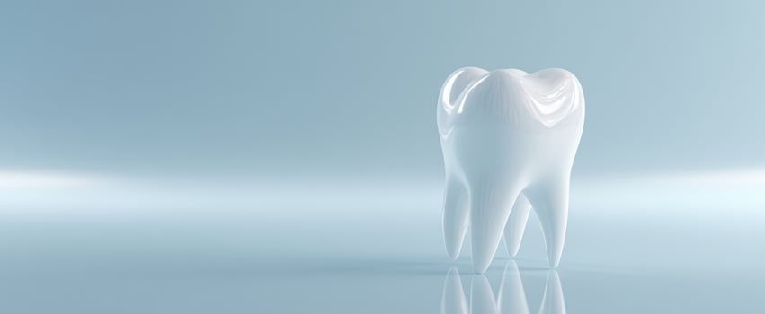 The clean white tooth representing oral health and dental care aesthetics. photo