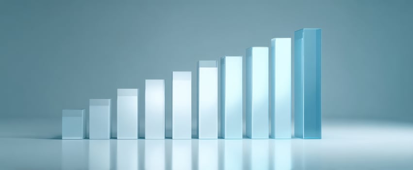 The increasing financial chart representing growth and success in business analytics. photo