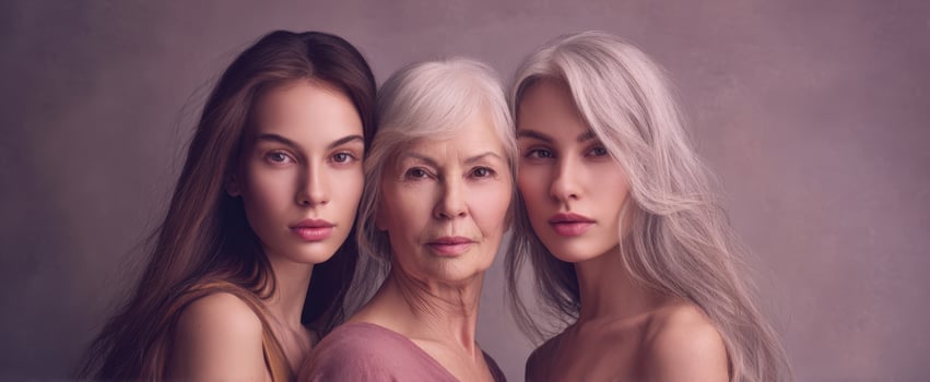 The three generations of beauty showcasing connection and elegance. photo
