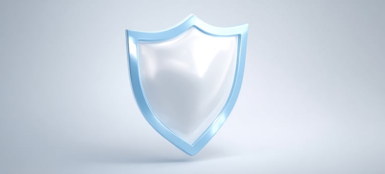 The Shield Symbol of Digital Security and Modern Protection on Soft Background photo