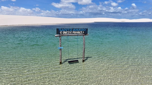 Famous Lencois Maranhenses Skyline at Santo Amaro Maranhao in Brazil.. Awesome Landscape. photo