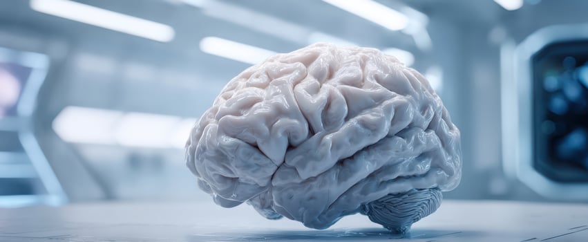 The Brain Model in a Futuristic Laboratory Setting Emphasizing Neuroscience Research and Technology photo